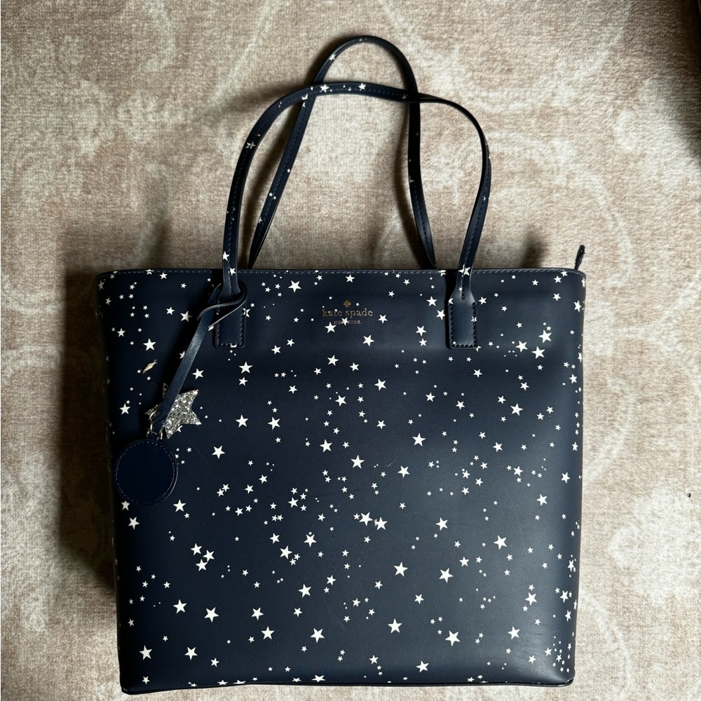 Kate Spade Stars Tote Bag Purse With Star Key Fob